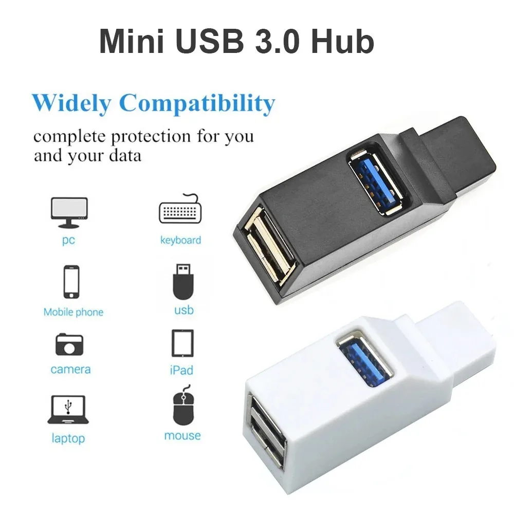 Adaptador de concentrador USB 3,0 de alta velocidad, extensor, Mini caja divisora, transferencia de datos de 3 puertos, estación de acoplamiento divisor USB para piezas de ordenador portátil - imagen 4