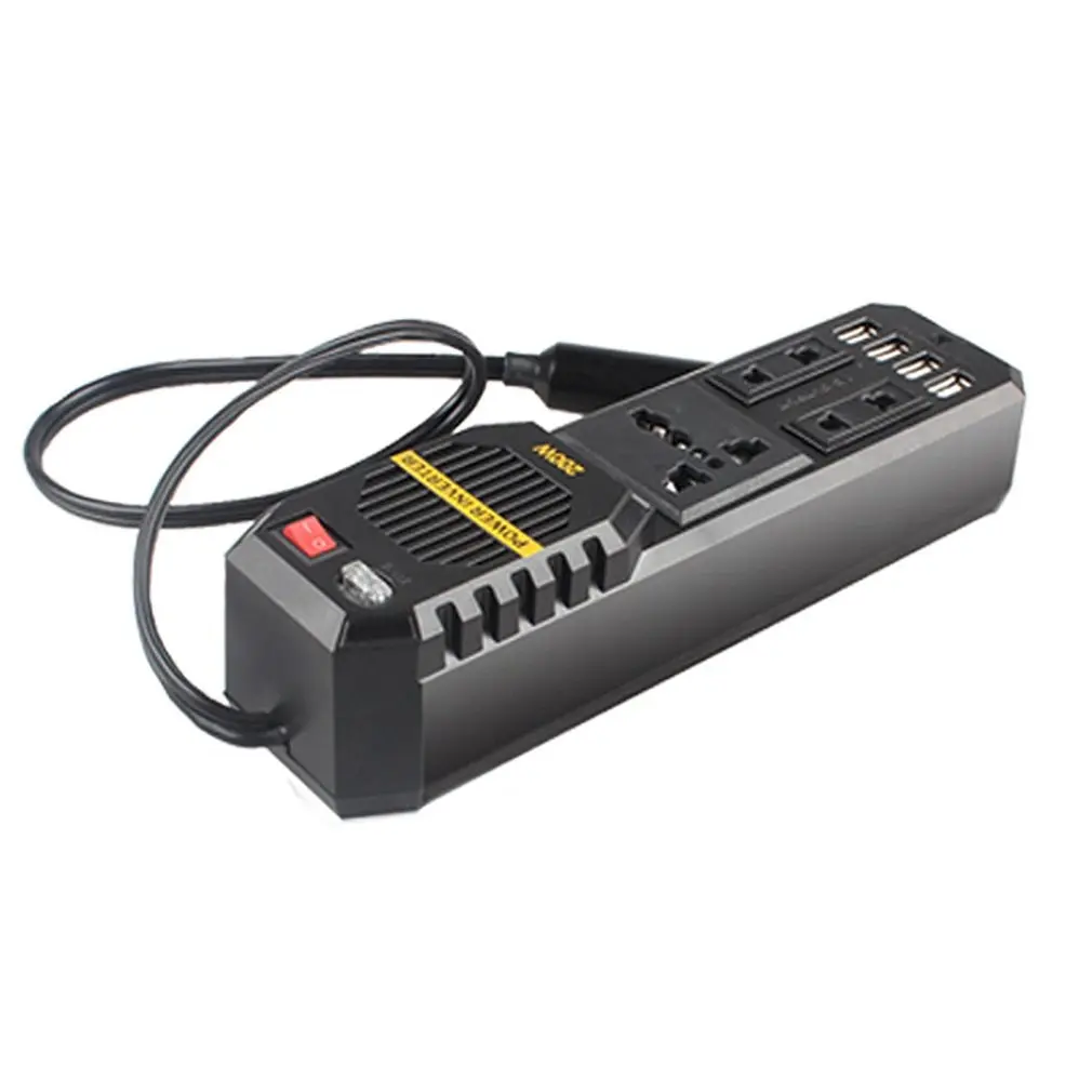 Inversor de corriente portátil para coche, convertidor de cargador, adaptador Universal, accesorios, salida USB, 200W, cc 12V a CA 220V - imagen 2