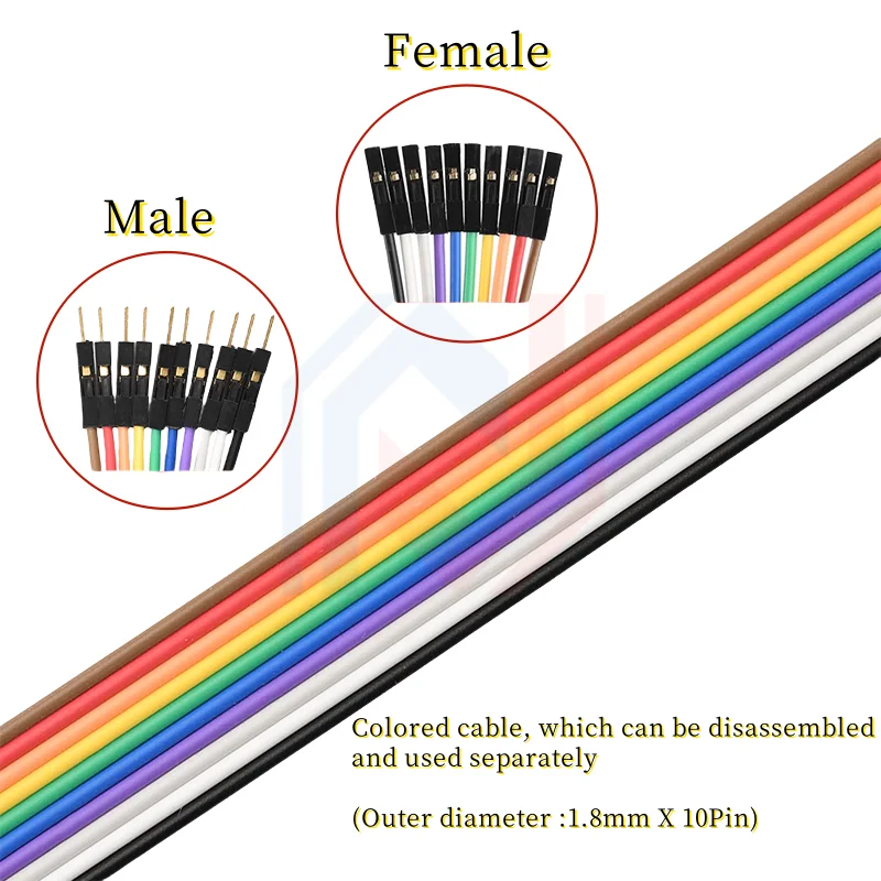 Cable dupont de cobre puro engrosado, 28 núcleos hembra a hembra, cable de color macho a hembra, cable de conexión de terminal 2,54 chapado en oro - imagen 4