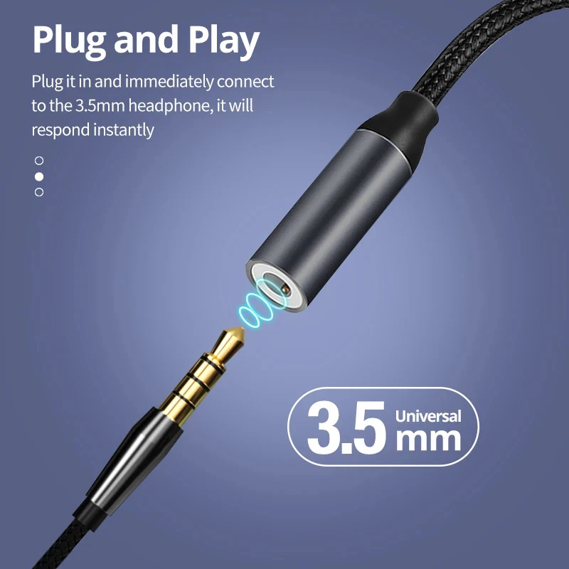 Adaptador USB tipo C a 3,5 Jack para auriculares USB-C 3,5 convertidor de Cable de Audio de 5mm para IPhone 15 15 Pro MAX Samsung Galaxy Huawei Xiaomi - imagen 2