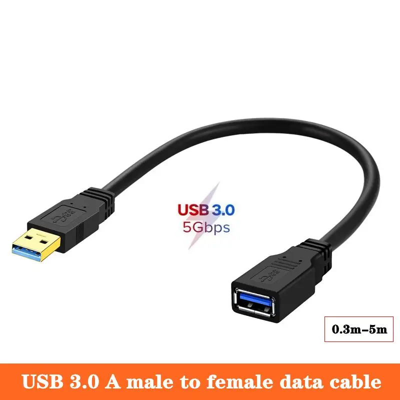 Cable de datos USB 3,0 A macho a hembra, Cable de extensión de impresora de tarjeta de red inalámbrica de carga de ordenador de teléfono móvil de alta velocidad - imagen 2