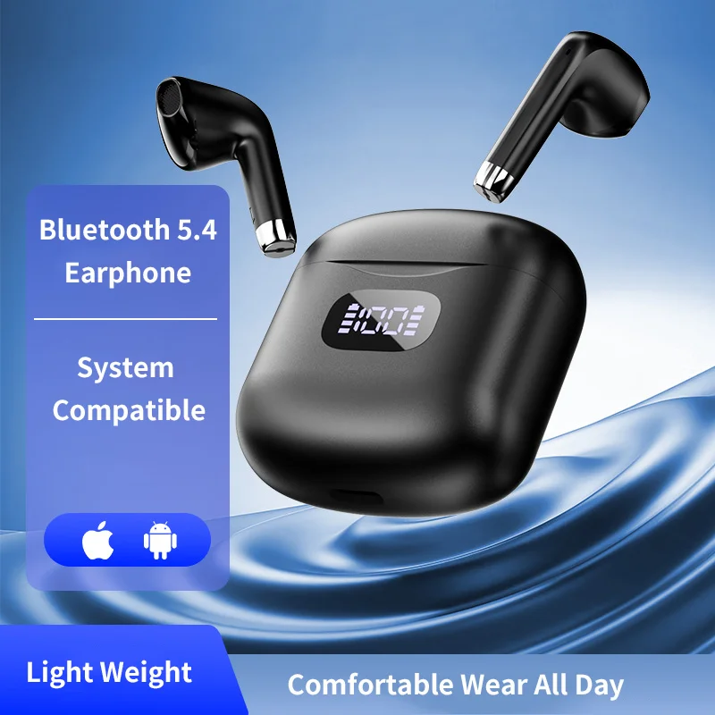 Auricular Bluetooth con pantalla de alimentación, batería de larga duración, Bluetooth 5,4, diseño ligero, efecto de sonido HiFi, escucha música, llamada telefónica