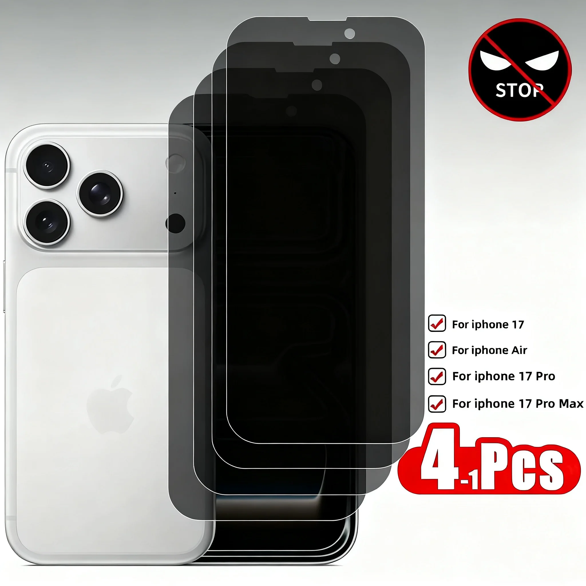 Para iphone 17 Pro Protector de pantalla de privacidad vidrio templado Anti-espía película protectora de teléfono Anti Peeping para iphone Air 17 Pro Max - imagen 2