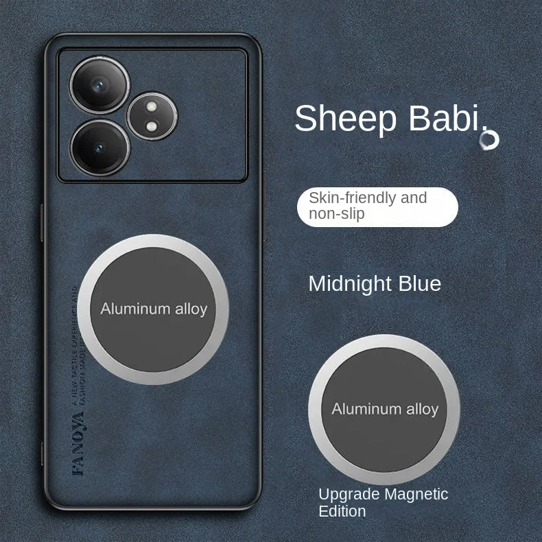 Funda de piel sintética suave para OPPO Realme GT 6 6T, carcasa de teléfono con cubierta trasera protectora magnética para OPPO Realme GT Neo 6 6Se - imagen 5