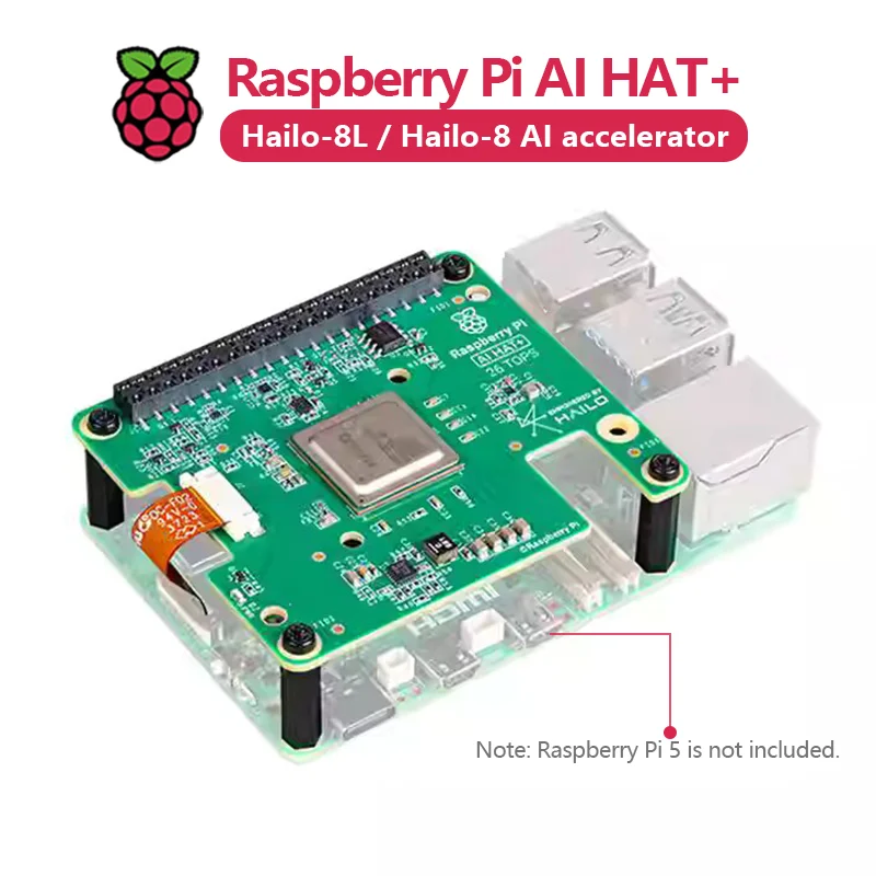 Kit oficial de inteligencia artificial Raspberry Pi 5 AI HAT+ con módulo acelerador Hailo8l/Hailo8, 13Tops/26Tops - imagen 2