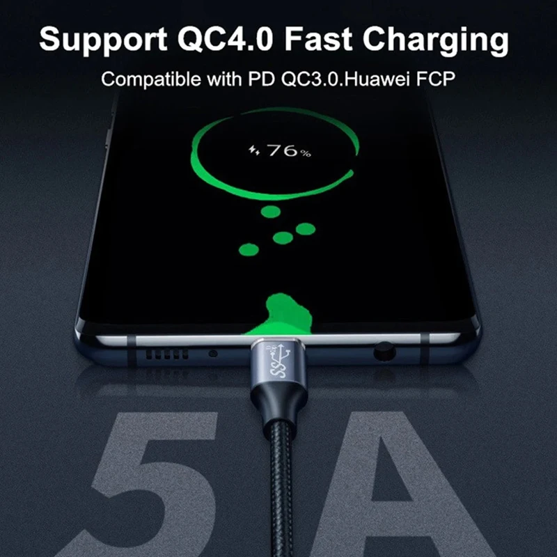 Trenza 4K @ 60Hz en forma de U USB 3,2 Gen2 datos OTG 10Gbps tipo C cargador macho hembra Audio Video PD100W 20V 5A Cable USB-C para VR - imagen 3