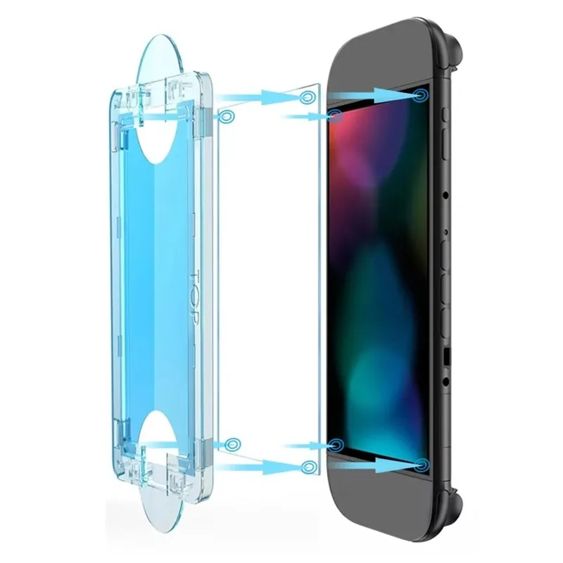 Protector de pantalla de fácil instalación para consola de juegos Nintendo Switch 2, vidrio templado para Nintendo Switch OLED, 3 uds. - imagen 4