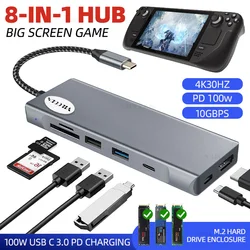 Dock USB-C para Steam Deck con SSD M.2 NVMe/SATA y 4K 60 Hz