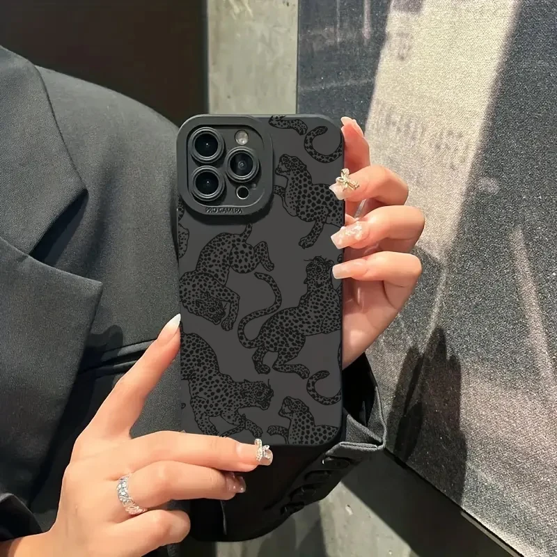 Funda de teléfono de silicona con estampado de leopardo negro para Xiaomi Redmi Note 14 13 12 11 Pro Plus 5G 12S 11S Redmi 13C 14C 12 4G - imagen 3