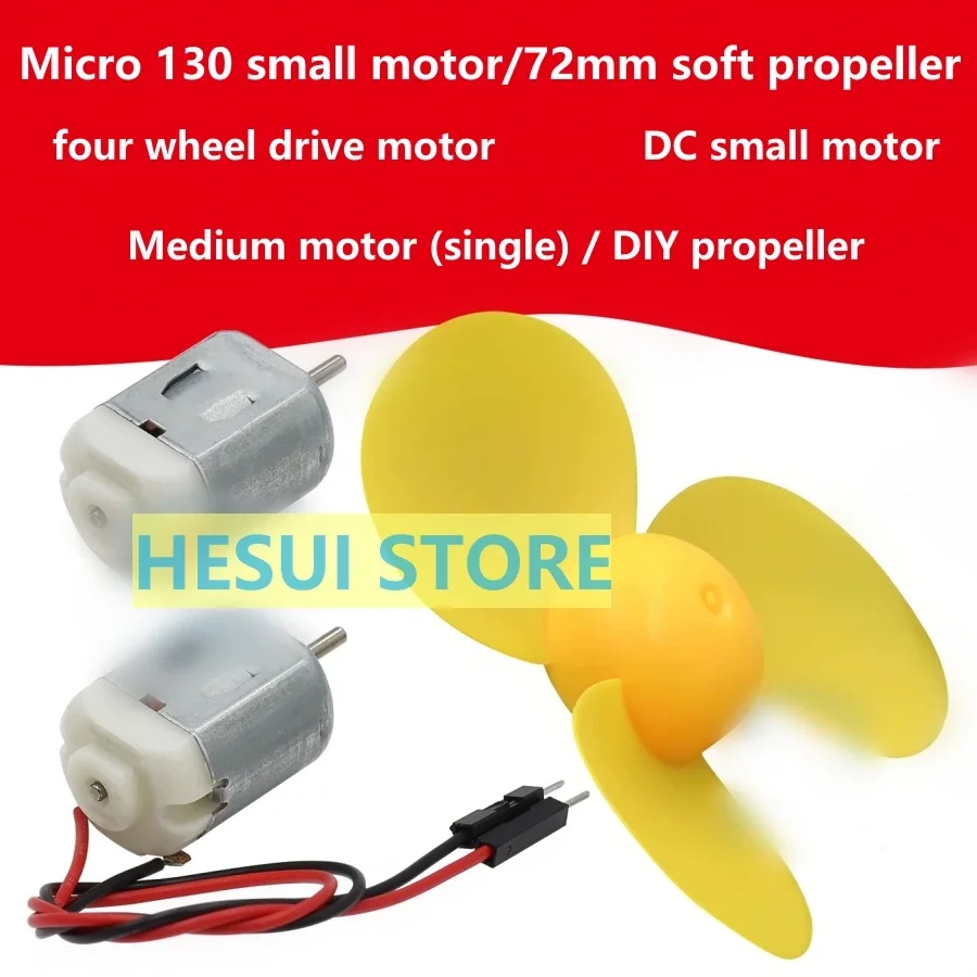 Único mini 130 4WD DC pequeño motor medio/hélice de 72MM