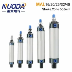 Cilindro Neumático Mini MAL Ø16–32 mm, Carrera hasta 500 mm