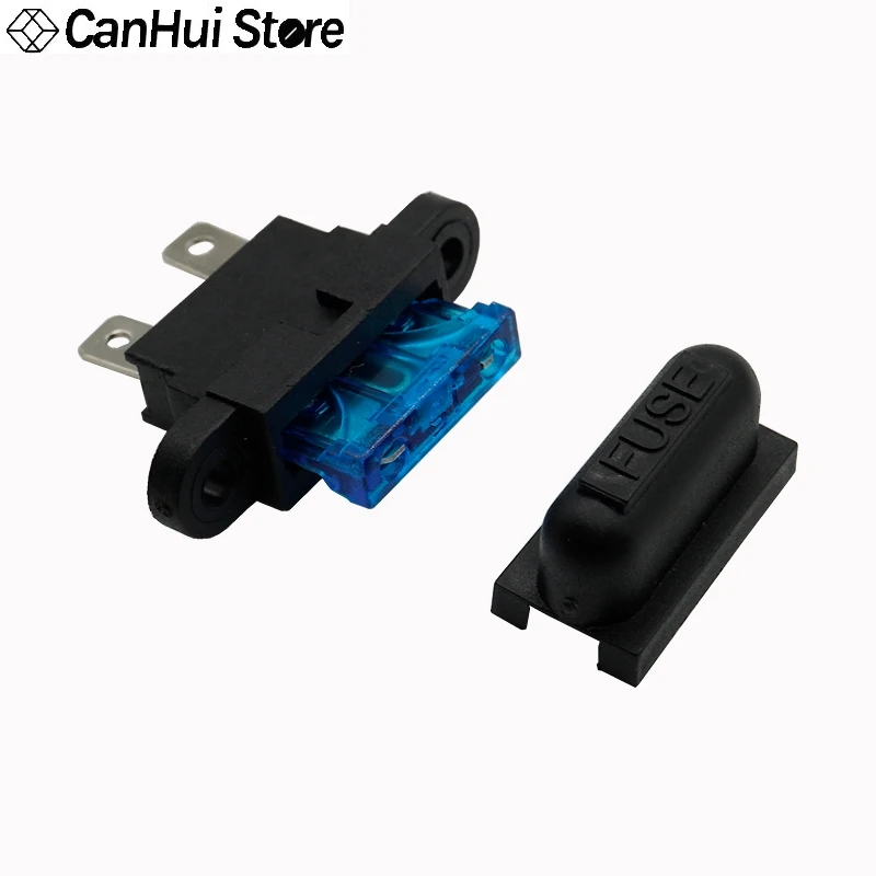 5 unids Portafusible Auto Estándar Mediano Impermeable & Tapa Negra Montaje en Panel con Fusible de Paleta ATC ATO para Coche Barco Camión SUV - imagen 3