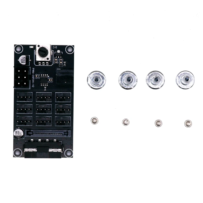 Angitu-Hub DE VENTILADOR PWM de 9 puertos, 4 pines, Control de velocidad 7A con Sata/IDE Molex/6 pines, adaptador de ventilador de fuente de alimentación PCIE con puerto DC - imagen 3