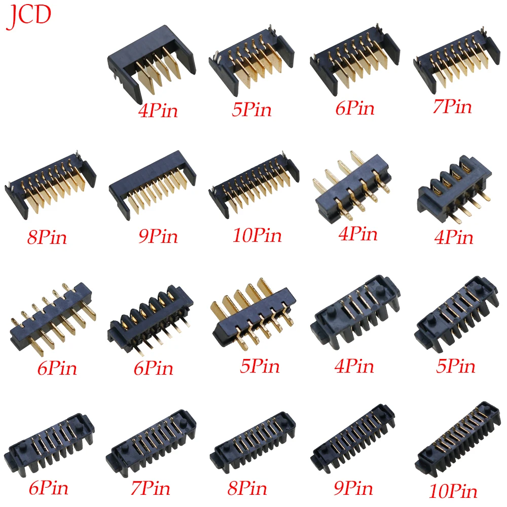Conector de batería para ordenador portátil, 2 uds., 4/5/6/7/8/9/10 pines, paso de 2,0mm, Clip de soporte, ranura, contacto, enchufe macho y hembra