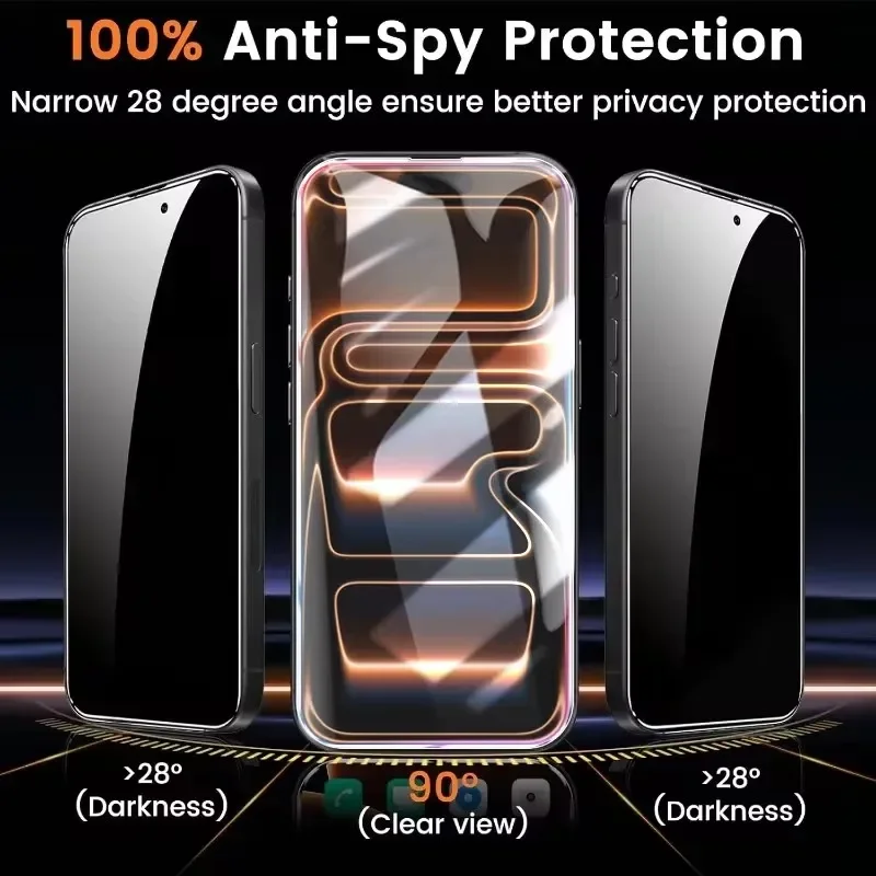 Protector de pantalla de privacidad 5 uds 8K para IPhone 17 16 15 14 Pro Max Plus vidrio antiespía para IPhone 13 12 11 PRO XR X XS MAX Mini SE - imagen 3