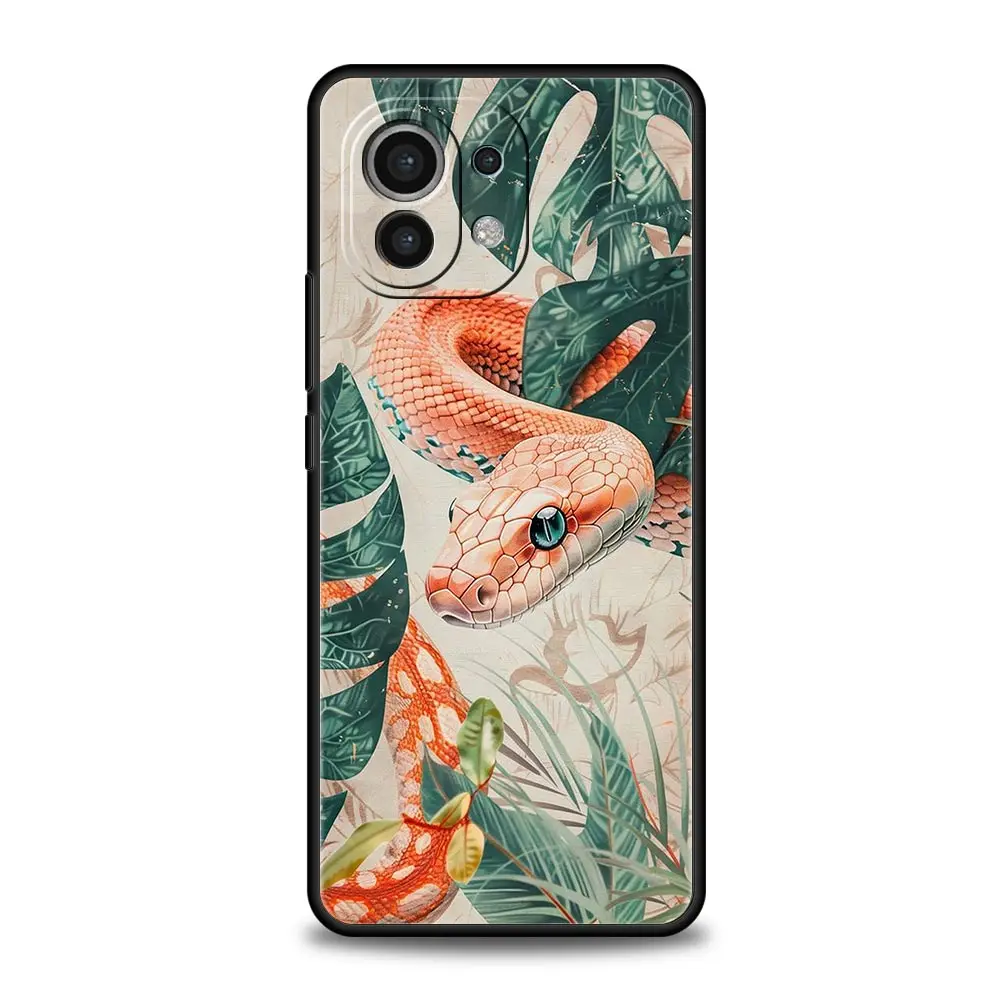 Funda de teléfono con serpiente rosa flor para Xiaomi Mi 17 15T 15 14 14T 13T 12T Pro 12 13 Lite 5G 11T Poco X6 X7 X5 Pro, funda suave - imagen 2