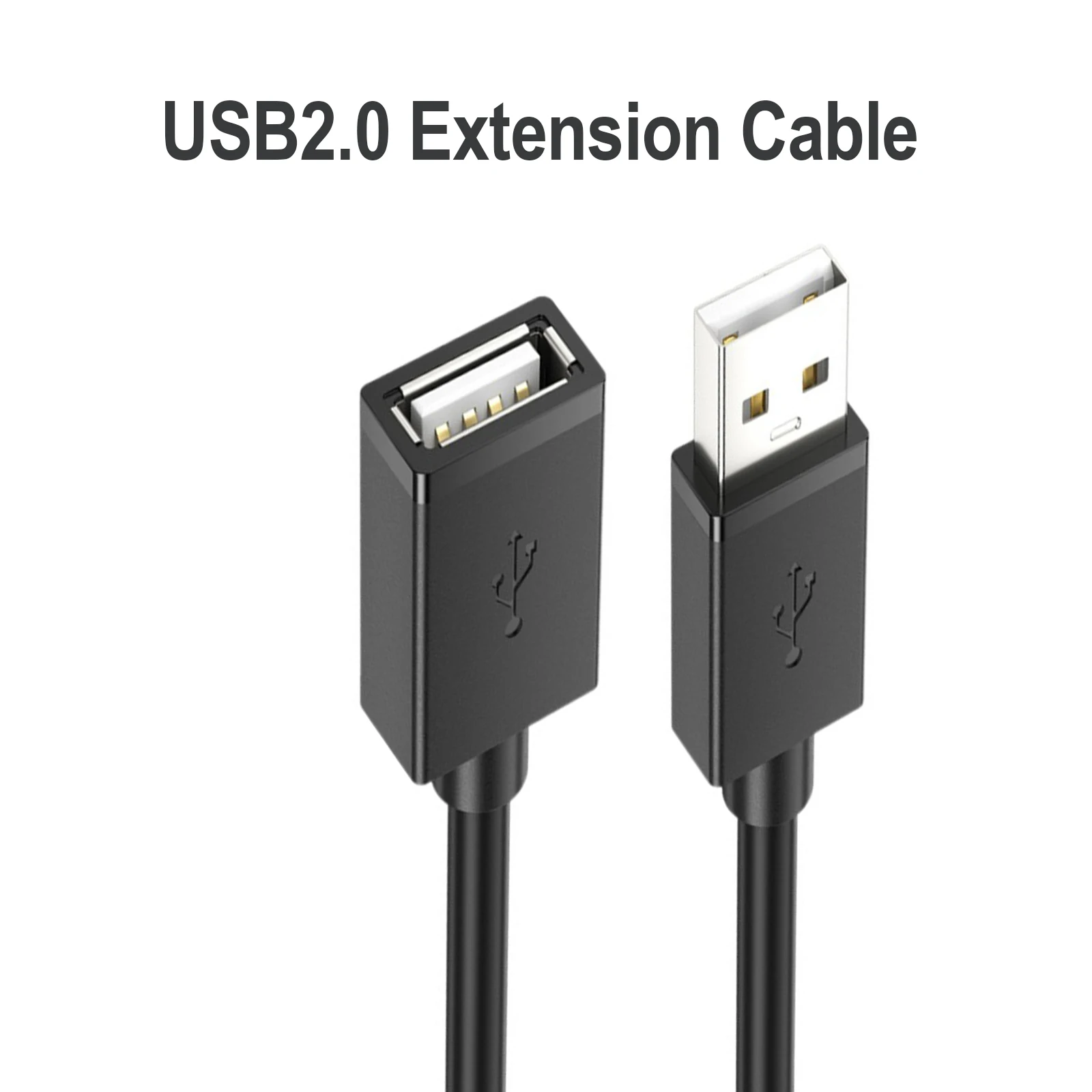 Cable de extensión USB2.0, Cable de extensión de sincronización de datos macho a hembra de 480mbps para ordenador portátil, PC, ratón para juegos, TV inteligente, disco duro PS4