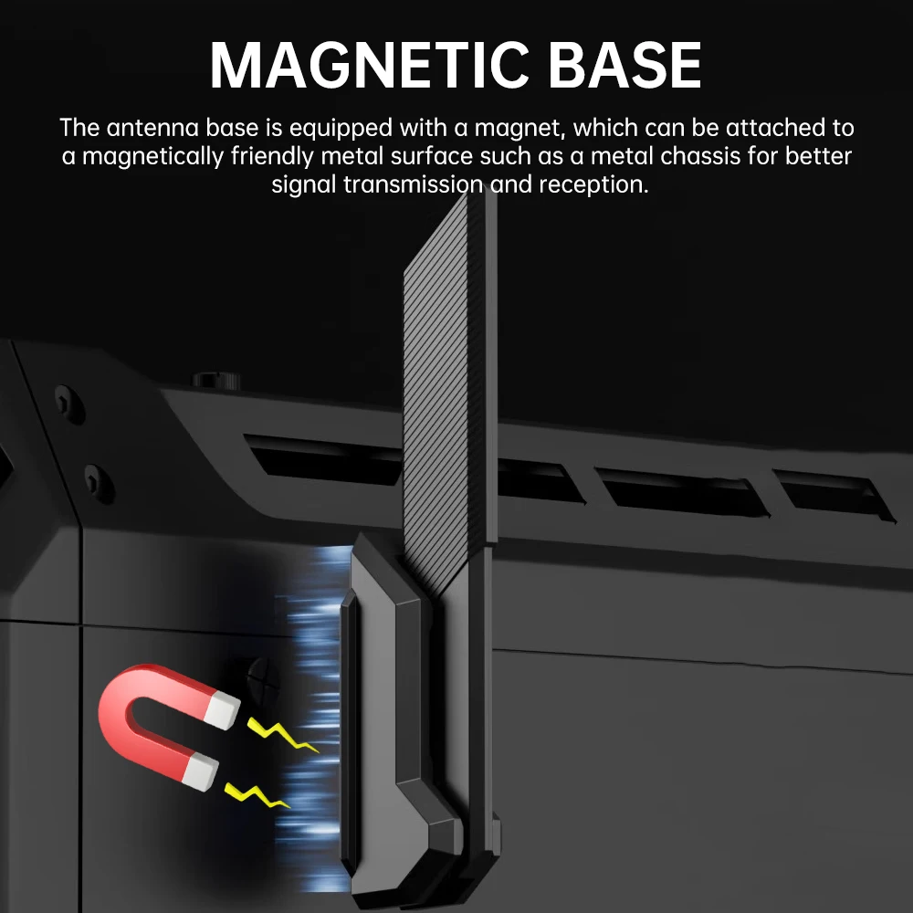 Antena fenvi WiFi 6E Tri-Band 6G/5G/2,4 GHz Base magnética Antena plegable 12DBi Tarjeta de placa base para juegos WiFi 7 de alta ganancia - imagen 4