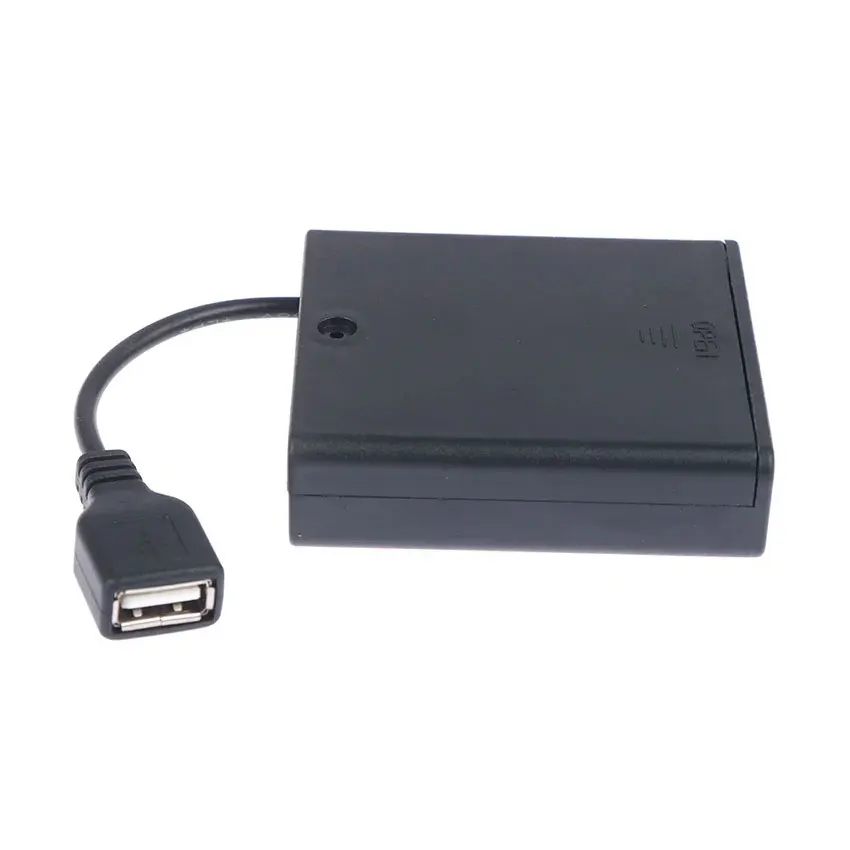 YuXi 18650 AA/AAA 2/3/4 ranura soporte de batería caja de almacenamiento de batería con línea de Terminal de enchufe USB con cubierta y interruptor de alimentación - imagen 4