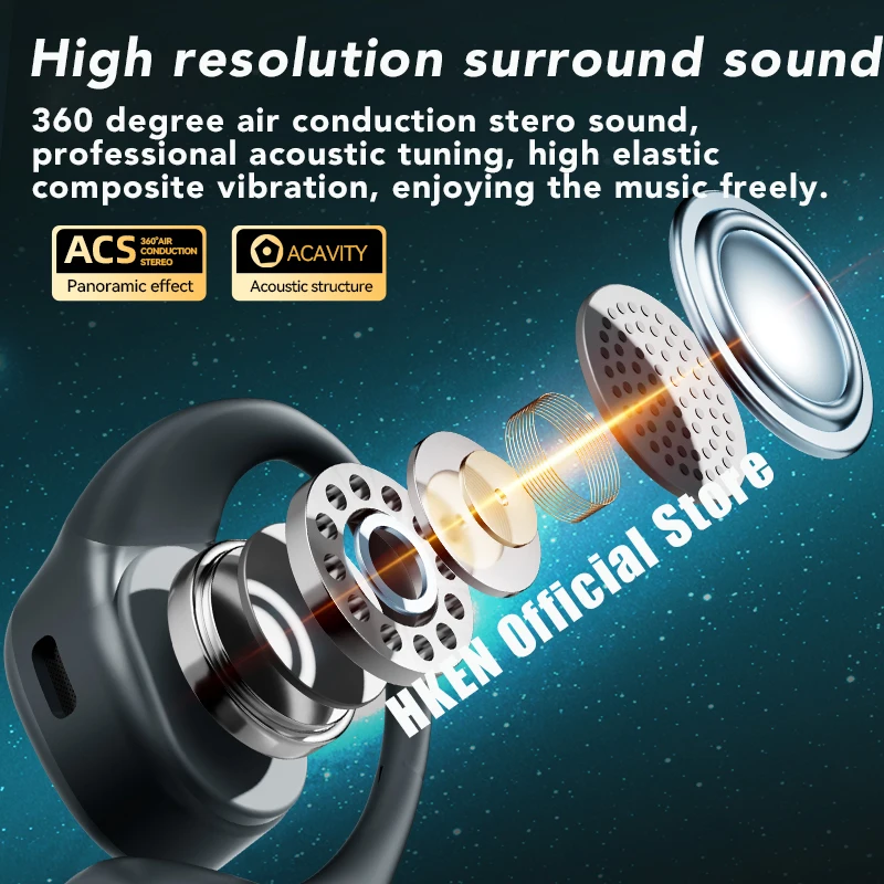 HKEN-auriculares inalámbricos con gancho para la oreja, cascos con micrófono, sonido HIFI, llamadas HD, para todos los teléfonos inteligentes - imagen 5