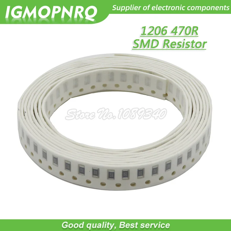 Resistencia de chip 100 ohm 1206 W 1/4W 470R 1% IGMOPNRQ, 470 piezas, 0,25 SMD