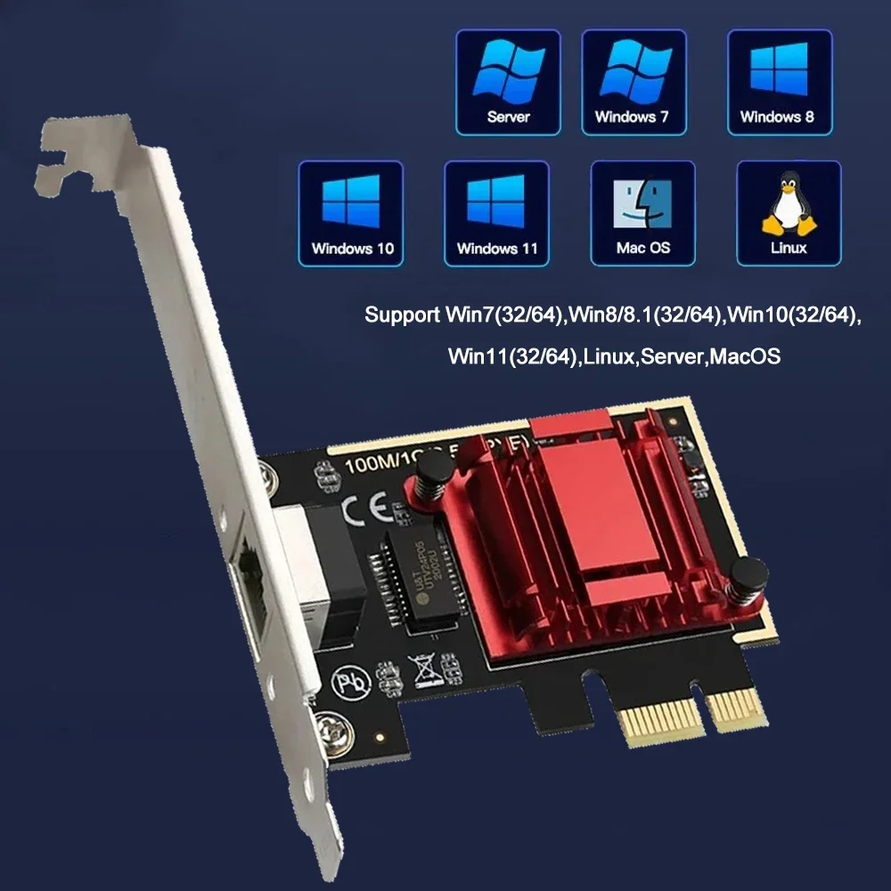Kebidumei 2,5G PCI-E a tarjeta de red RJ45 2500Mbps RJ45 PCI Express convertidor Lan Ethernet Gigabit adaptador para PC Win 7/8/10/11 - imagen 4