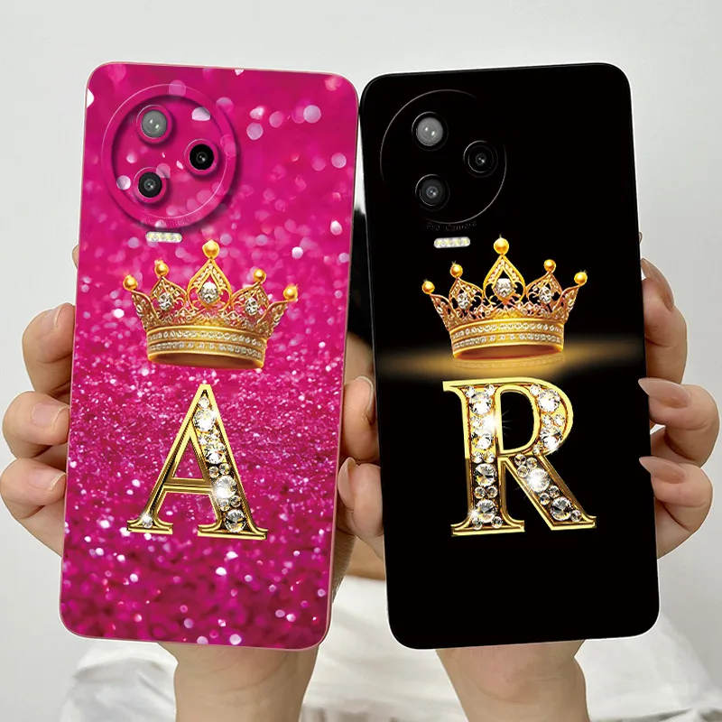 Para Infinix Note 12 Pro 4G / Note 12 (2023) X676C X676B moda letra inicial pareja funda de teléfono suave silicona TPU protectora
