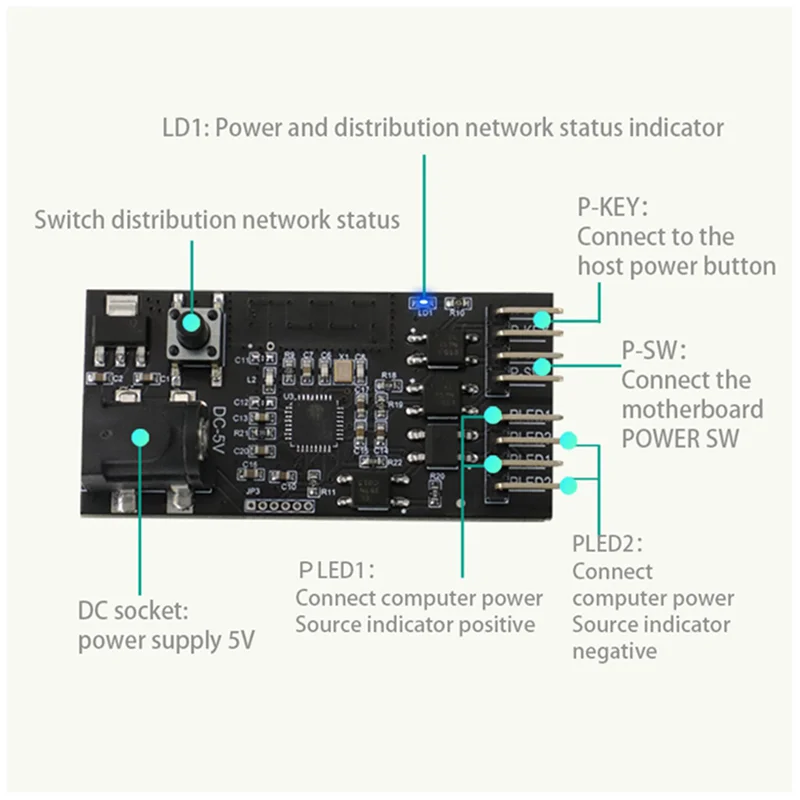 Interruptor remoto de ordenador Wifi, tarjeta de inicio inteligente para PC, funciona con Sinilink Smart Home para Arduino - imagen 2