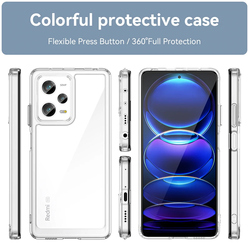 Para funda Poco X5 5G funda Xiaomi Poco X 5 X5 Pro 5G Capas nuevo parachoques de teléfono a prueba de golpes Color transparente Fundas Poco X5 5G - imagen 3