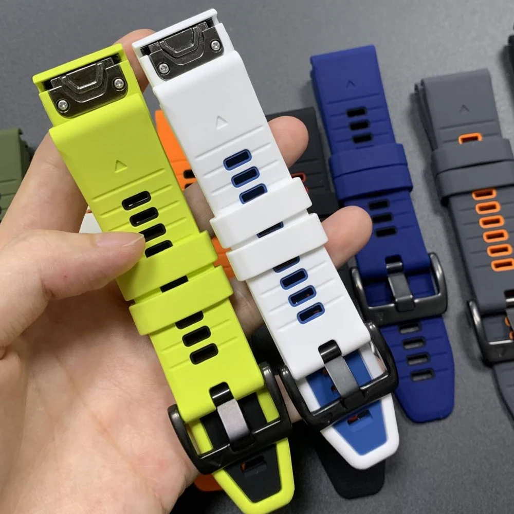 Correa deportiva de silicona de 22mm y 26mm para Garmin Enduro/Epix Descent G2 Tactix 8 Forerunner 970/Fenix 7X/7 8 PRO 8x QuickFit