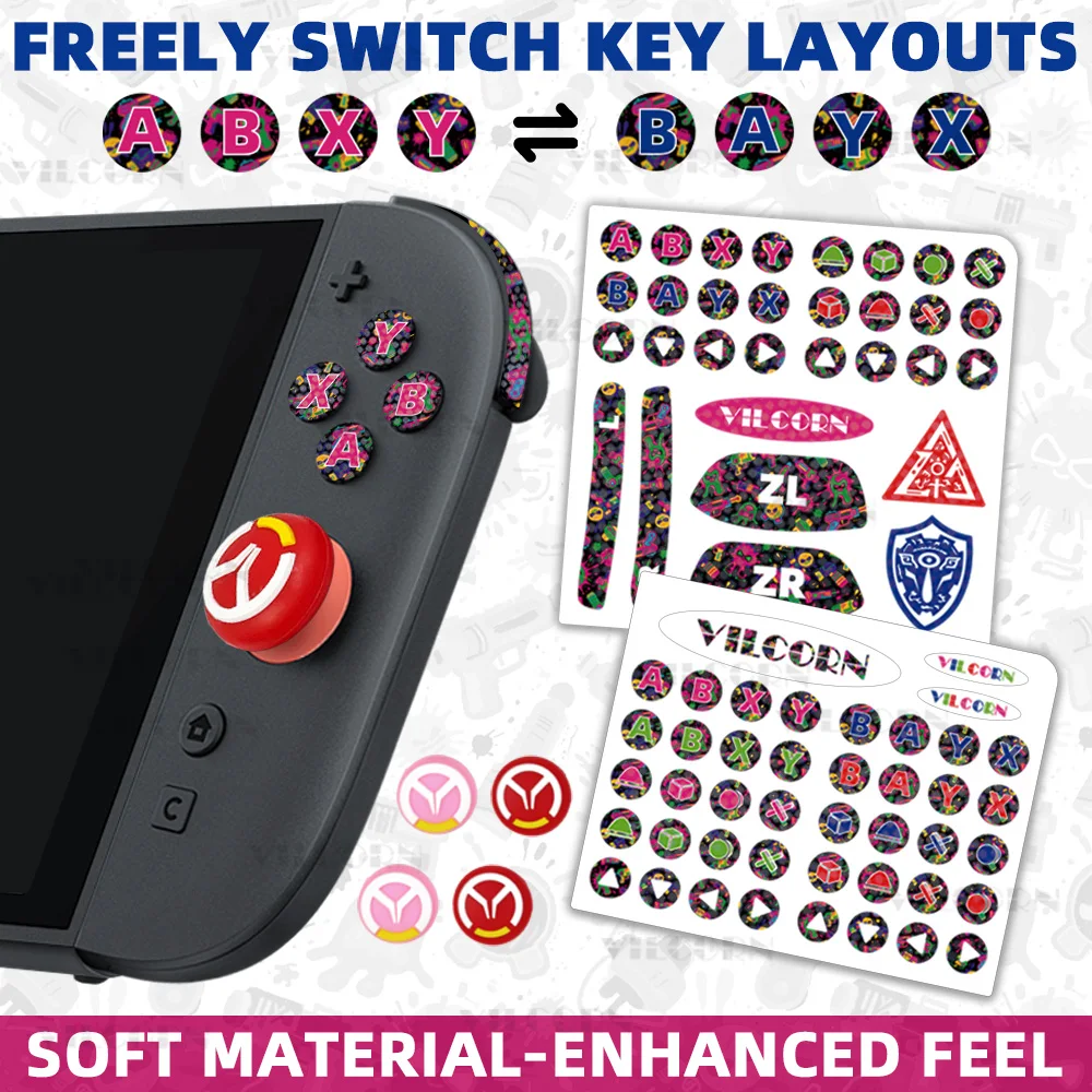 Pegatina protectora antideslizante para Switch2, cubierta de piel creativa personalizada a prueba de polvo para botón Joycon Switch2