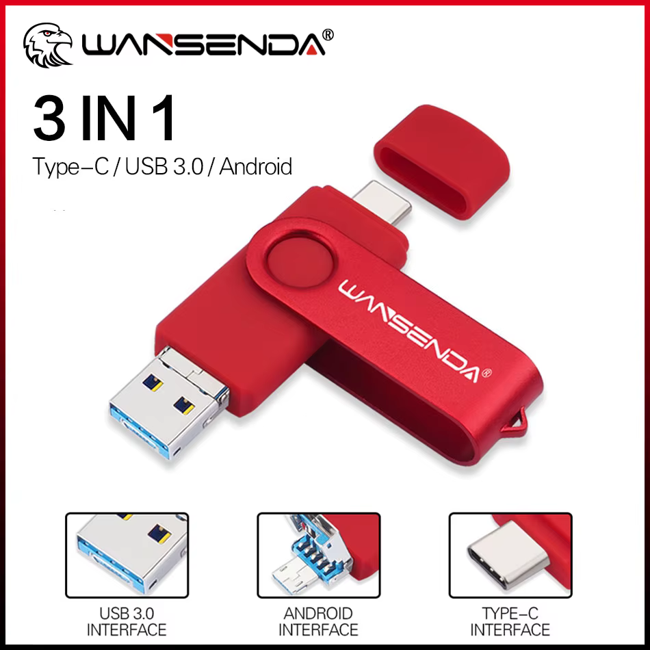 WANSENDA Memoria USB-C 3.0 Dual Conector MicroUSB - imagen 3
