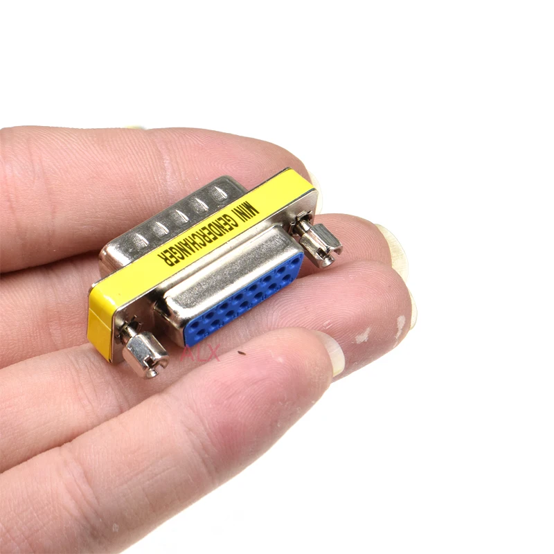 Conector de puerto serie DB15 de 2 filas, conector macho a hembra, conectores d-sub COM de 15 Pines, 15 p, Mini adaptador cambiador de género - imagen 3