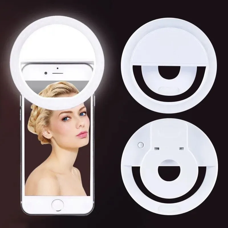 Anillo de luz LED recargable por USB con Clip para teléfono, lámpara fotográfica, luz de Video, fotografía, iPhone, Samsung, Xiaomi - imagen 2
