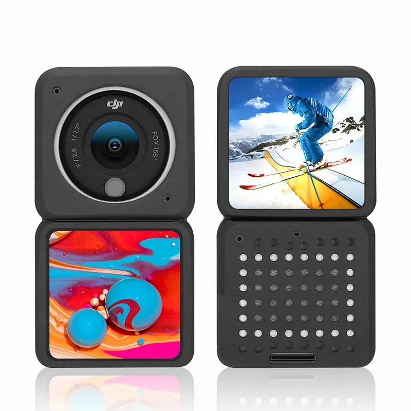Funda protectora de silicona para DJI Osmo Action 2, resistente a los arañazos, a prueba de polvo, accesorios para Cámara de Acción - imagen 3