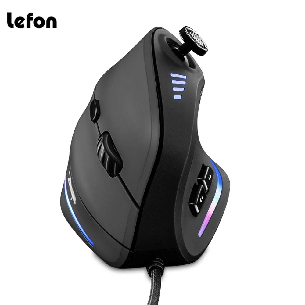 Ratón vertical ergonómico ZELOTES con iluminación RGB para gaming