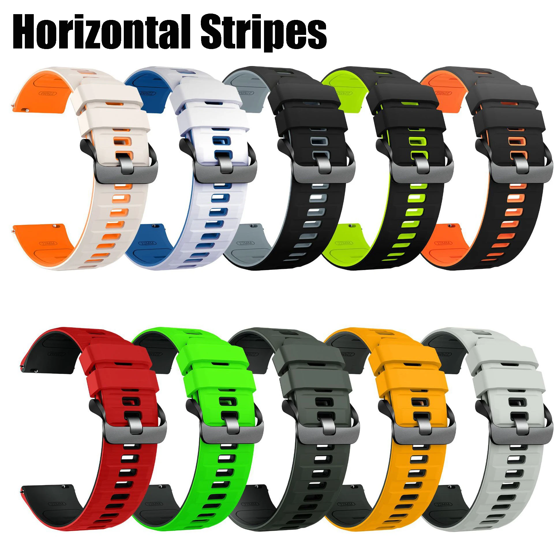 Correa de silicona para reloj Zeblaze Stratos 4 3 2 Ultra/Vibe 8 7 7Lite 7 Pro/Ares 3 Pro/Btalk 3 Plus/Beyond 3/GTR GTS 3 3 Pro, 22mm - imagen 4