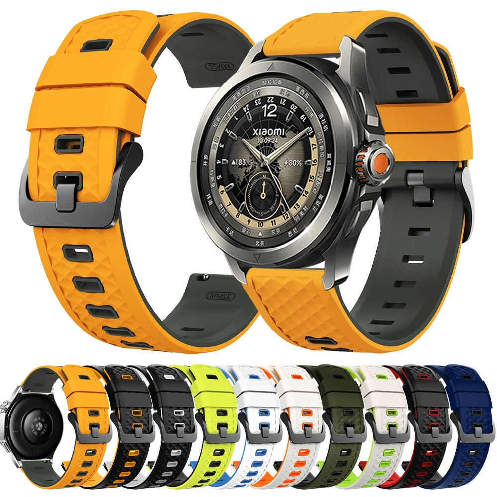 Correa de silicona de 22mm para Xiaomi Watch color 2 S3 S2 S1 Active S4 Sport Mi Watch Band para SUUNTO RACE 2/S pulseras suaves