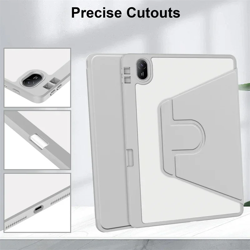 Funda acrílica giratoria para tableta Huawei Honor Pad X8, carcasa dura con soporte trasero, 360 grados, T10, T10s, T, 10s - imagen 4