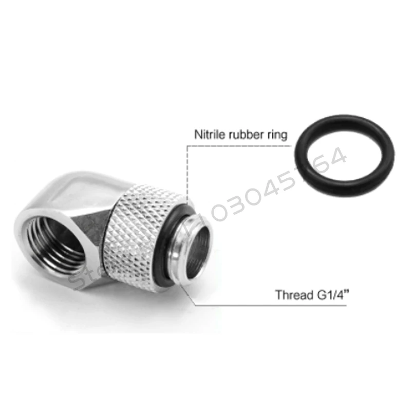 45 Accesorios de codo de 90 grados y adaptador en ángulo giratorio 360 Conector de compresión manual G1/4 ''3 colores - imagen 4