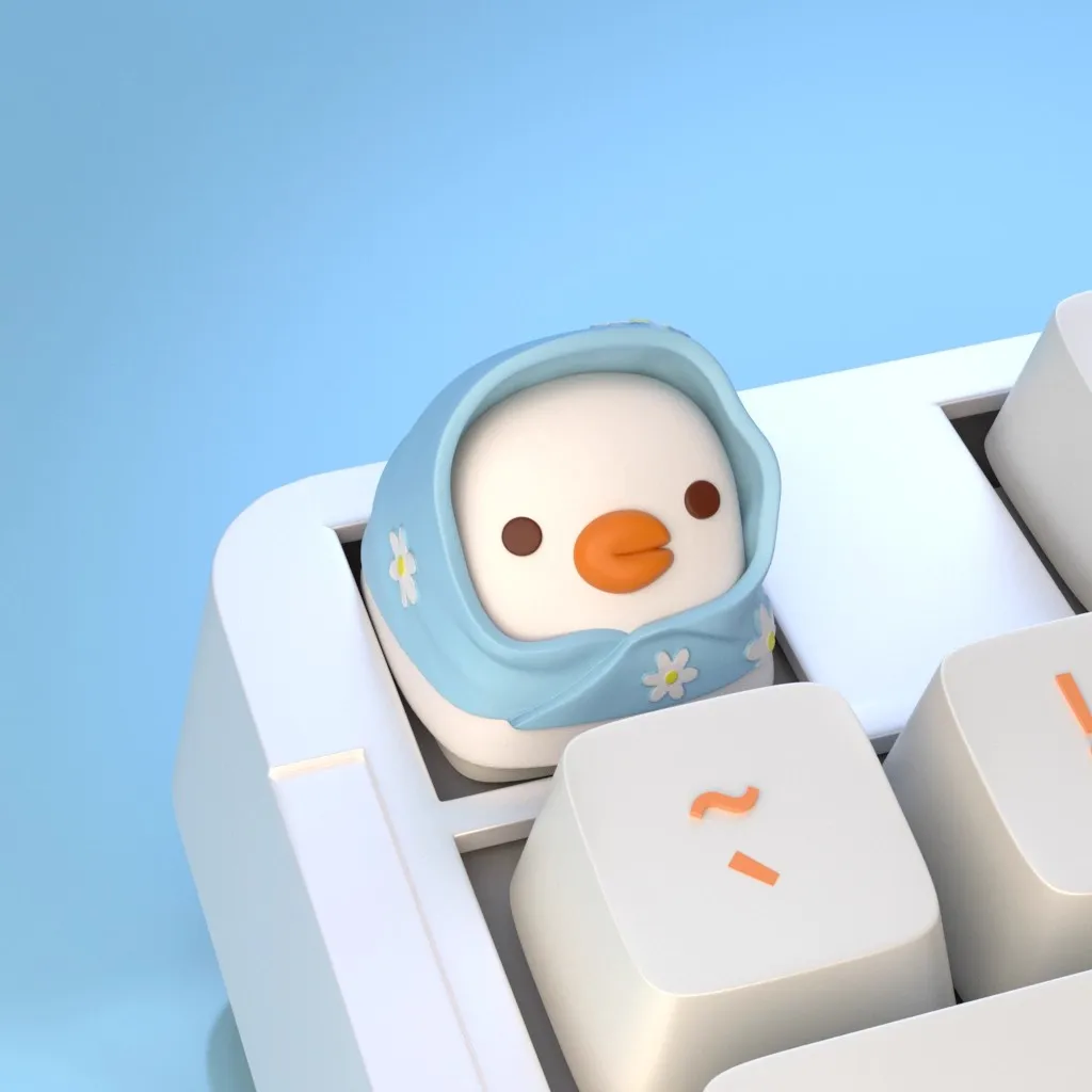 Teclas con tema de pato, teclas personalizadas de resina Kawaii DIY hechas a mano, teclas creativas originales para adornos de teclado mecánico - imagen 4