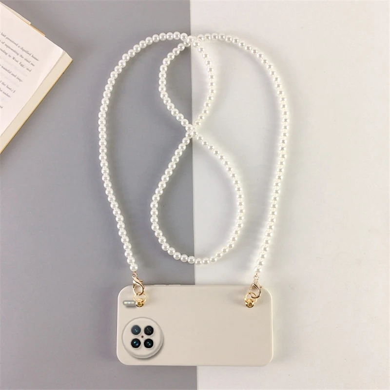 Para Honor X70 X9D bandolera perla cordón collar funda de teléfono para Honor X9D X 70 lente de cámara funda protectora trasera de silicona - imagen 4