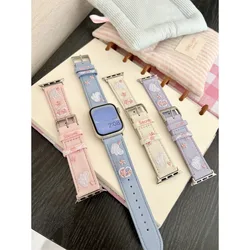 Correa de reloj para Apple Watch 42/44/45/46/49mm 40/41mm reloj de moda de cuero PU para reloj Ultra3/2 SE3/4/5/6 serie 11/10/9/8/7/6