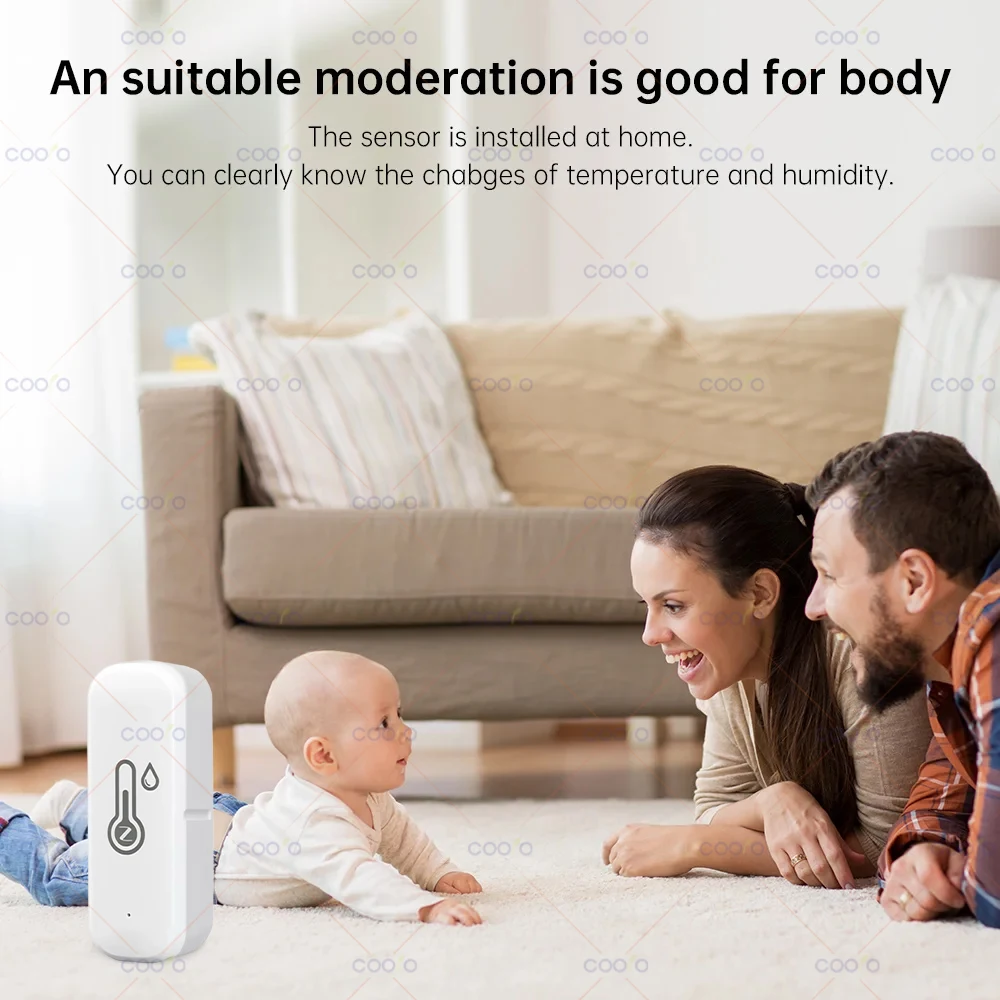 Tuya Zigbee-Sensor de temperatura y humedad para hogar inteligente, termómetro interior, higrómetro, monitoreo por aplicación, funciona con Smart Life Zigbee2mqtt - imagen 4