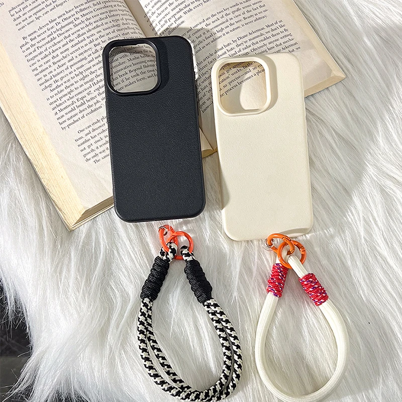 Funda de teléfono de cuero con cordón de Color caramelo para iPhone 16 Pro, funda suave para iPhone 11 13 12 14 15 Pro Max 14 15 16 Plus - imagen 2
