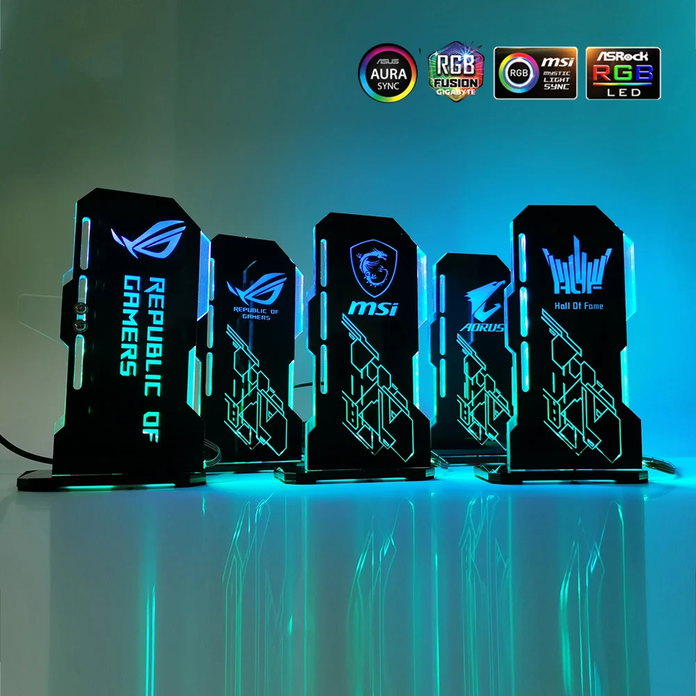 Soporte MSI VGA ARGB soporte GPU Vertical personalizable PC tarjeta de vídeo ROG soporte chasis enfriador de agua MOD personalizado 5V 3 pines AURA - imagen 3
