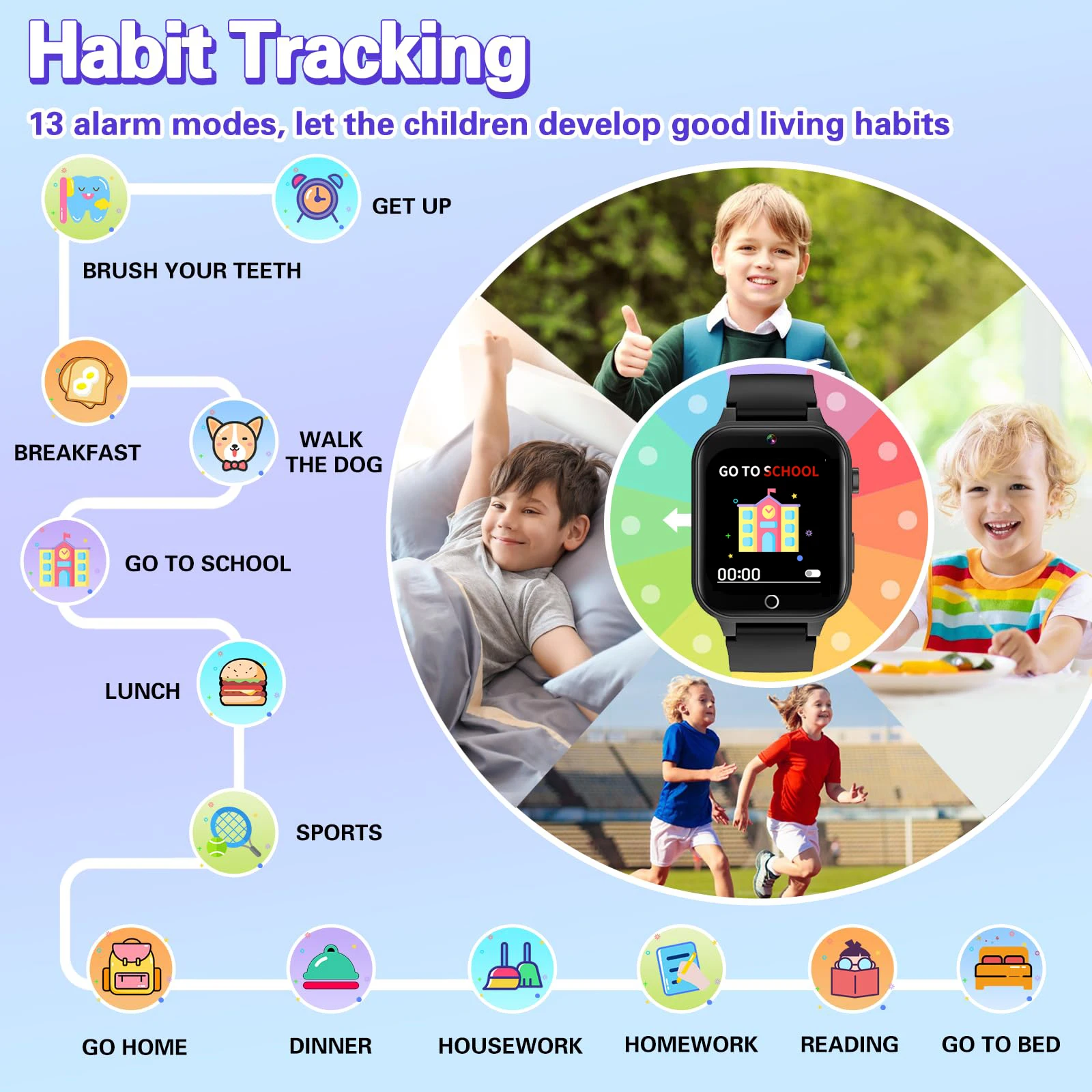 Reloj inteligente para niños X17 26 juegos 512MB cámara podómetro linterna vídeo MP3 alarma niños reloj Digital para niñas niños regalo de cumpleaños - imagen 5