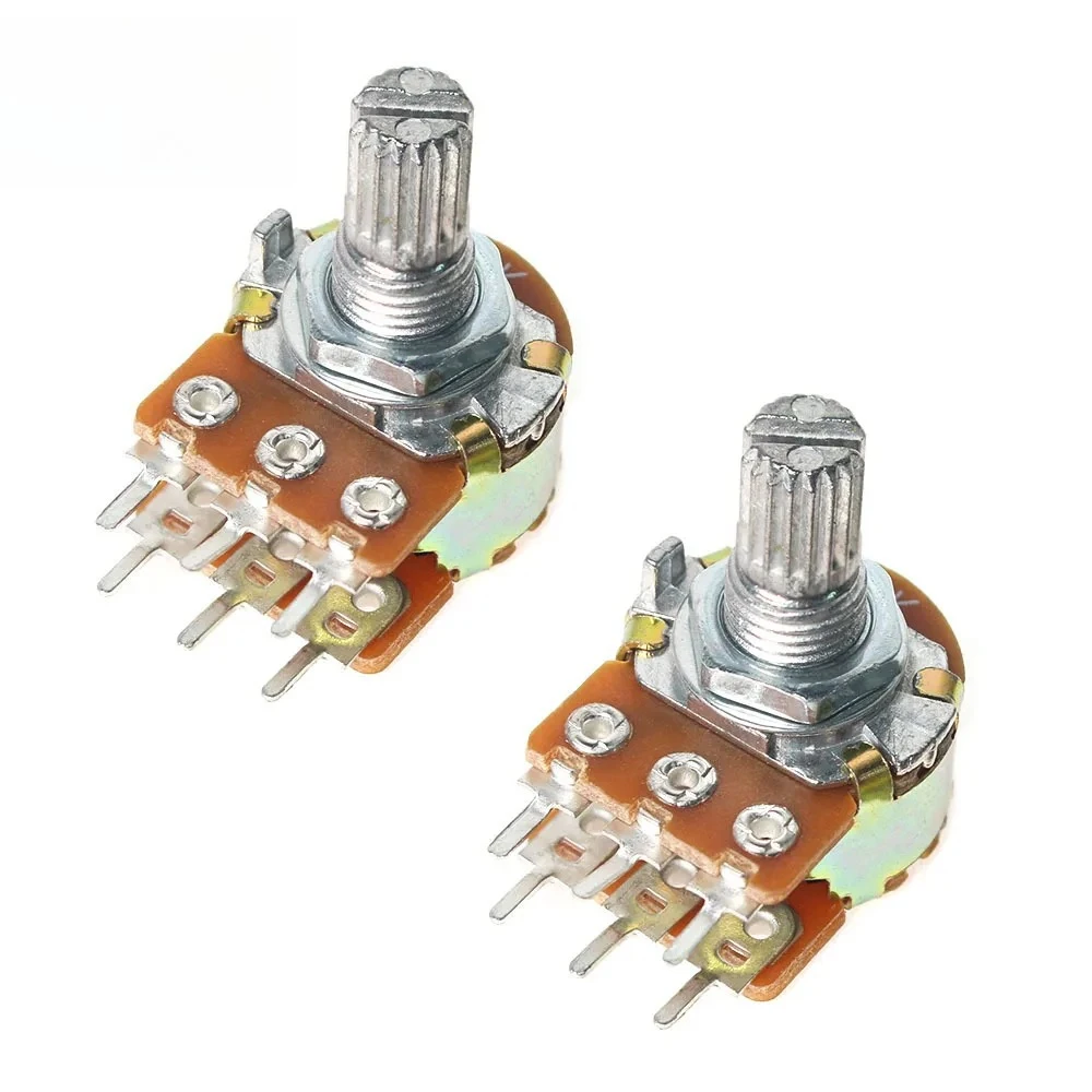 5 uds WH148 potenciómetro de 6 pines 15mm eje de potenciómetros lineales con tuercas y arandelas Kit 1K 2K 5K 10K 20K 50K 100K 250K 500K 1M - imagen 5