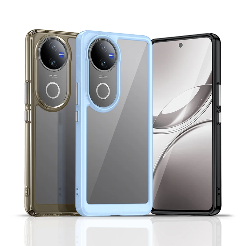 Funda transparente colorida de TPU para Vivo V50 5G, funda protectora transparente, Coque Capa
