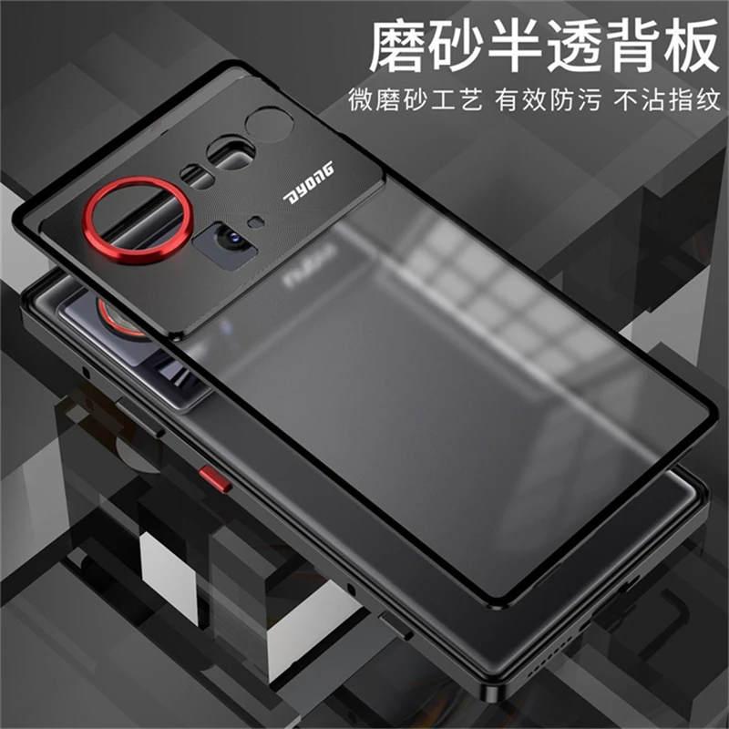 Para ZTE Nubia Z80 Ultra aleación de aluminio marco de Metal parachoques + cubierta trasera de teléfono de vidrio templado para Nubia Z80Ultra cubierta a prueba de golpes - imagen 5